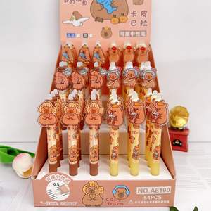 Stylo mécanique de dessin animé <span class=keywords><strong>Kawaii</strong></span> Capybara, 0.5mm, gel effaçable, recharges, poignées lavables, papeterie pour enfants, cadeau - Product Image 4