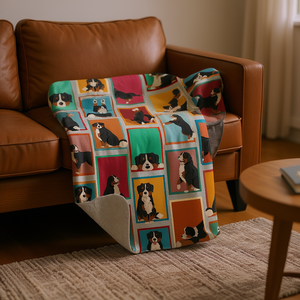 Couverture matelassée avec motif de chien de montagne de Berner, 50x60 pouces, douce et légère, pour lit, canapé, décoration de canapé - Product Image 2