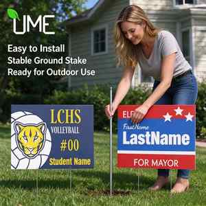 Letreros Personalizados para Jardín de Plástico Corrugado con Estacas Metálicas en Forma de H, Letrero Publicitario Ligero para Exteriores para Campañas Electorales - Product Image 4