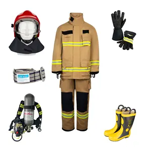 Certificado CE Equipo de lucha contra incendios Incluyendo traje de bombero guantes botas casco cinturón China Fábrica al por mayor
