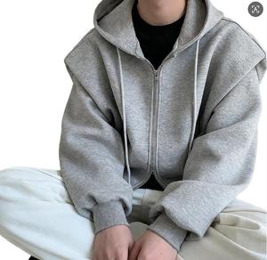 Nuovi Arrivi 2026: Felpe e Maglioni <span class=keywords><strong>con</strong></span> Zip Grigio da Uomo - Vestibilità Ampia Primaverile in Tessuto Pettinato Stampato - Product Image 6