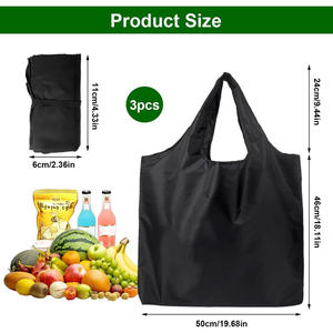 Sac de transport pliable personnalisé, léger, réutilisable, en polyester, écologique, pour le rangement, les courses, les voyages, les courses d'épicerie - Product Image 2