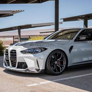 <b>For</b> 2021-2023 BMW G80 M3 G82 G83 M4 <b>Car</b> Front Bumper Lip Splitter <b>Diffuser</b> Spoiler Fender Carbon Fiber Style Glossy Black - Product Image 2