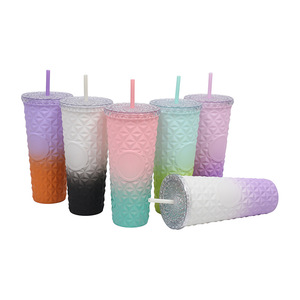 Shang Kou Ai Plastic Tumbler 16 Oz Reusable With Straw Party Drinkware - Product Image 3