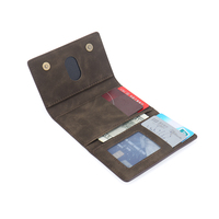 Dompet Kulit Magnet Retro Lepas Pasang 2-IN-1 Slot Kartu Pelindung Anti Benturan Tempat Kartu untuk iPhone 16 16Pro 16Plus 16 Pro Max
