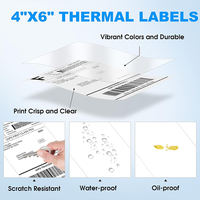 Livraison gratuite à votre domicile American Direct 4X6 pouces étiquette thermique étanche impression de codes à barres autocollants d'étiquettes d'expédition thermique