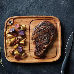 Planche à découper en bois avec rainure <span class=keywords><strong>pour</strong></span> les jus, grande planche de service <span class=keywords><strong>pour</strong></span> la viande, les légumes et le <span class=keywords><strong>fromage</strong></span> - Product Image 1