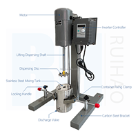 Petite machine de dispersion à grande vitesse pour laboratoire, levage hydraulique, SUS304, pour la production de peintures, d'encres, de cosmétiques et de produits chimiques