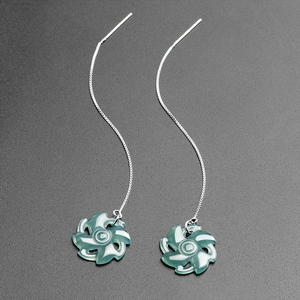 Pendientes de plata S925 con jadeíta natural auténtica y piedra preciosa verde claro - amuleto de la suerte. Joyería de alta gama para las orejas de mujer - Product Image 5
