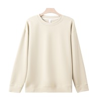 Pull épais en velours de coton hautement élastique, col rond, coupe ample, pour l'automne/hiver, avec doublure intérieure thermorégulatrice et isolante