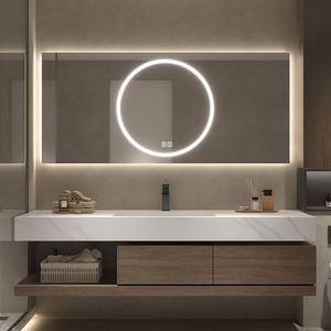 Nouvelle conception de meuble-lavabo en placage de bois de style européen avec miroir, lavabo et meuble-lavabo pour appartement - Product Image 4