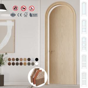 Portes intérieures modernes à une seule porte, en bois massif arrondi, imperméables, pour appartements et villas - Product Image 4