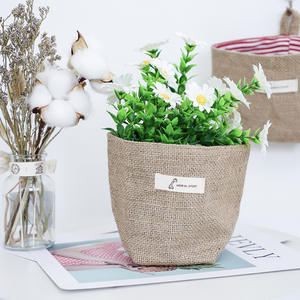 لطي الخيش سلة التخزين بن جهين سطح المكتب حقيبة التخزين شنقا الجوت سلة التخزين - Product Image 5