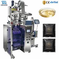 Machine d'emballage de sachets à quatre soudures latérales pour huile démaquillante, bain aromatique, liquides cosmétiques, avec codage laser et haute productivité