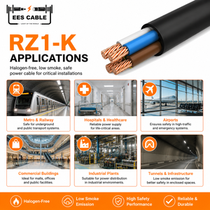 <span class=keywords><strong>Cable</strong></span> de Alimentación Eléctrico Flexible 0.6/1KV <span class=keywords><strong>RZ1</strong></span>-<span class=keywords><strong>K</strong></span> (<span class=keywords><strong>AS</strong></span>) CU/XLPE/LSZH, Libre de Halógenos, Resistente al Fuego, 1X10 1X25 2X16 3X35MM2 - Product Image 3