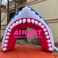 Arche gonflable en forme de bouche de requin, livraison rapide, décoration de porte en forme d'arche de requin, ballon gonflable