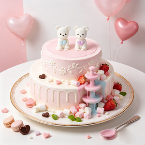 Décoration de gâteau <span class=keywords><strong>en</strong></span> forme de cœur et <span class=keywords><strong>petit</strong></span> ours, 2 pièces, bonbons gélifiés pour la Saint-Valentin - Product Image 2