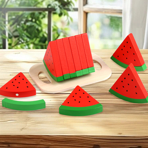 Creative Realistic Watermelon Slice Toy Simulation Fruit Model Set Multifunctional Educational Sensory Play Prop for Kids - Product Image 2