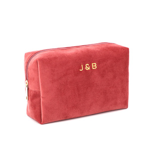 Bolsa de viaje de terciopelo para cosméticos, organizador de maquillaje personalizable, proveedor de bolsas de inodoro de lujo para mujer - Product Image 3