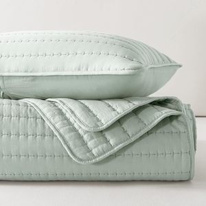 Juego de cama de edredón tamaño Queen <span class=keywords><strong>verde</strong></span> salvia, <span class=keywords><strong>colcha</strong></span> suave ligera y <span class=keywords><strong>colcha</strong></span>, juego de cama cómodo de 3 piezas - Product Image 2