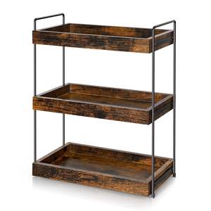 ชั้นวางเครื่องเทศทำจากไม้3ระดับสำหรับตู้เสื้อผ้าชั้นวางบนเคาน์เตอร์ห้องครัวพร้อมชั้นวางติดผนังและชั้นวางโชว์ - Product Image 1