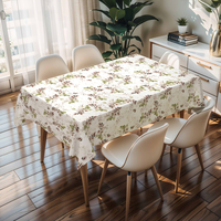 Nappe carrée réutilisable rose RNPT à motif floral, housse de table en plastique pour événements, nappe rectangulaire pour table de salle à manger intérieure