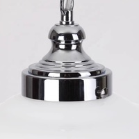 Lampe suspendue vintage en verre laiteux, style rétro chromé, pour îlot de cuisine, salle à manger, salon, chambre à coucher