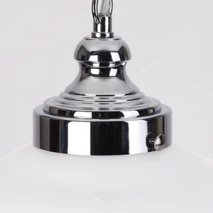 Lampe suspendue vintage en verre laiteux, style rétro chromé, pour îlot de cuisine, <span class=keywords><strong>salle</strong></span> à <span class=keywords><strong>manger</strong></span>, salon, chambre à coucher - Product Image 4