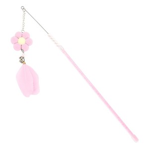 Bâtonnet de jeu <span class=keywords><strong>pour</strong></span> chat - Durable, plume + cloche + fleur, long manche <span class=keywords><strong>pour</strong></span> jeu autonome, soulagement de l'ennui et à mâcher - Product Image 2