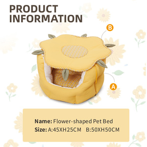 Petstar New Design Blumen förmiges Haustier bett Zwei in einer abnehmbaren Haustier matte Weiches Katzen bett - Product Image 3
