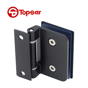 Dinding Mount kaca pintu partisi engsel geser tanpa bingkai kaca pintu Pivot Casting Aluminium engsel penjepit perangkat keras - Product Image 4