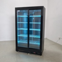 Réfrigérateur commercial vertical à porte vitrée avec contrôle numérique de la température, vitrine réfrigérée pour boissons, congélateur de présentation