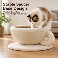 Coussin-griffoir en sisal pour chat, lit-couffin en peluche pour chats d'intérieur