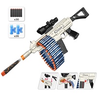 Pistolet Airsoft électrique AK47, jouet blaster avec 30 fléchettes en mousse et 15 pinces en mousse, jeu de tir en plein air jouets 6-12, nouveauté 2024
