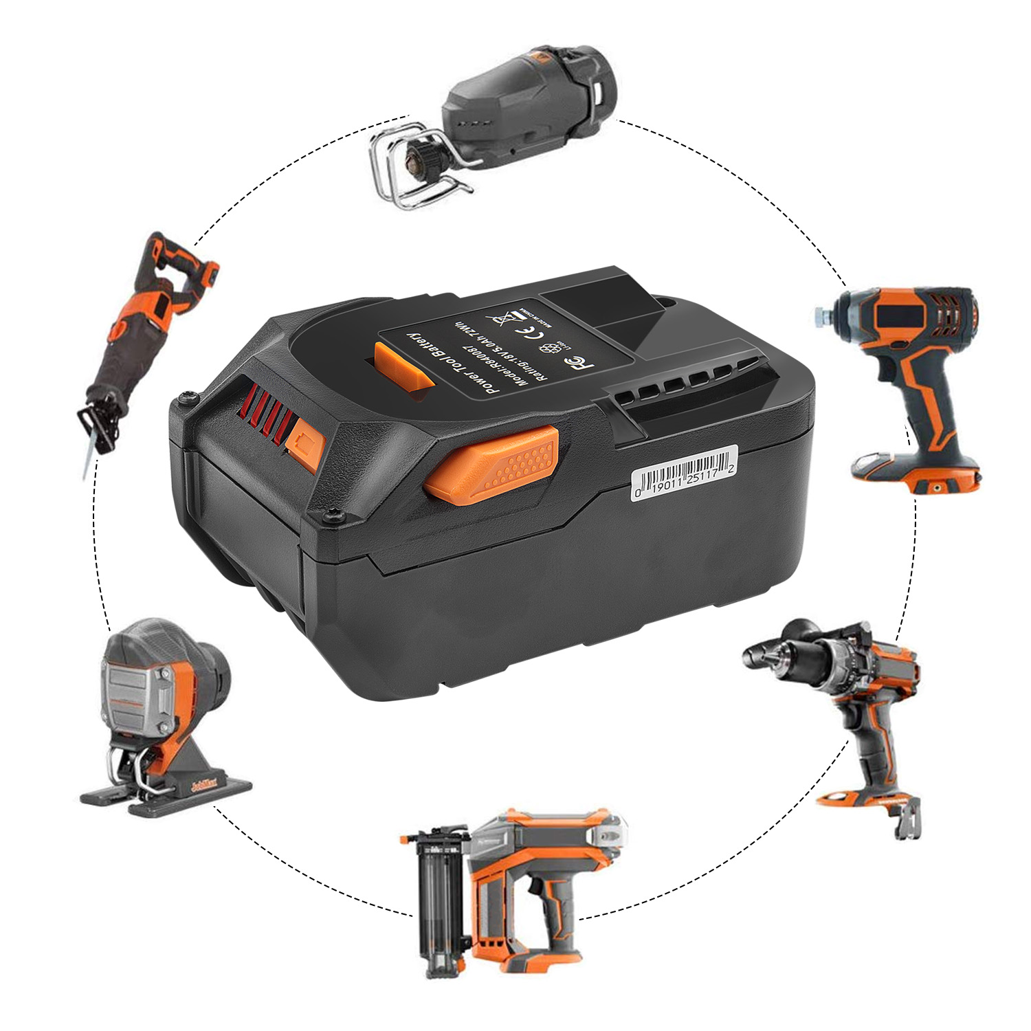 Batería de Ridgid 18V inalámbrica 18V Li-ion herramientas 1.5Ah