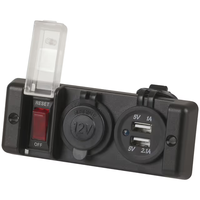 Prise d'alimentation double USB 3.1A et allume-cigare 12V avec interrupteur à bascule ON/OFF 16A pour bateaux, camping-cars, yachts