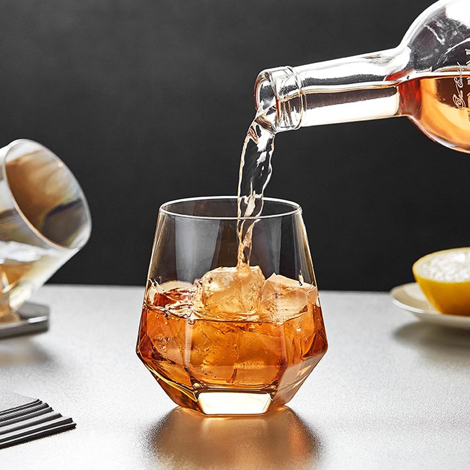Wine Glass,Old Fashioned Cocktail Glass 10oz,Drinking Glass Cups Beer Glass Whisky Glass Vodka Cups Juice Cups