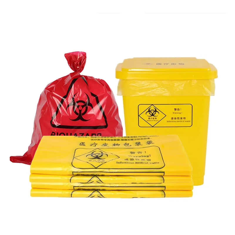Kantong Sampah Biohazard, Kantung Sampah Medis Tahan Suhu Tinggi untuk Klinik Rumah Sakit, Kantong Plastik Roll Dustb