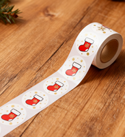 Individuelle Aufkleber-Rolle im Weihnachtsstil Wasserfeste Selbstklebende Vinyl-Aufkleber-Rolle CMYK-Druck Benutzerdefinierte Farben Verpackungsetiketten