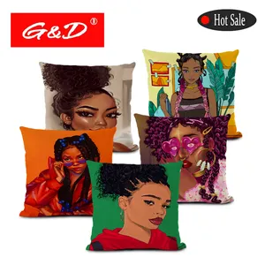 G & D非洲风格家居装饰枕套非洲亚麻枕套45x45cm厘米