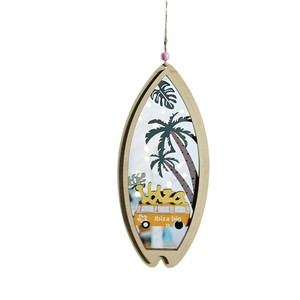 Nouveau Pendentif Décoratif Thème Nautique en Bois Style Méditerranéen pour l'Été, Planches de Surf, Océan, Palmiers et Feuilles de Monstera pour la Maison - Product Image 5
