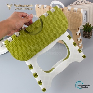 Foldable <b>Plastic</b> <b>Stool</b> Square PP Material Minimalist Design Modern Style Outdoor Furniture Bathroom Use - Product Image 2