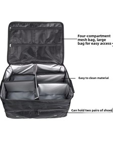 Organisateur de coffre de voiture de golf avec compartiment séparé pour 2 paires de chaussures jusqu'à la taille US 16, organisateur de casier de voiture de golf pour balles - Product Image 2