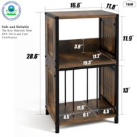 Support de tourne-disque en métal marron à 3 niveaux Table de chevet pour salon chambre à coucher pour stocker des disques vinyle