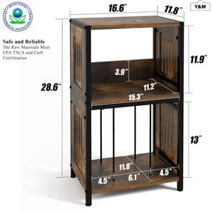 Support de <span class=keywords><strong>tourne</strong></span>-<span class=keywords><strong>disque</strong></span> en métal marron à 3 niveaux Table de chevet pour salon chambre à coucher pour stocker des disques vinyle - Product Image 3