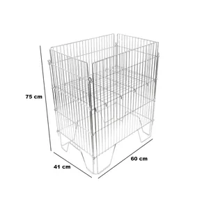 Jaula Metálica de 41x60x75 cm con Base de Rejilla para Almacenamiento de Mascotas - Product Image 1