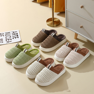 Venta al por mayor talón zapatillas planas Mujer invierno interior zapatillas <span class=keywords><strong>casa</strong></span> suave algodón zapatillas para mujer - Product Image 6