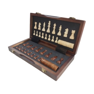 Scacchiera Magnetica Pieghevole in Legno da 12 Pollici 2-in-1 per Scacchi Internazionali e <span class=keywords><strong>Dama</strong></span> - Vendita all'Ingrosso - Product Image 5