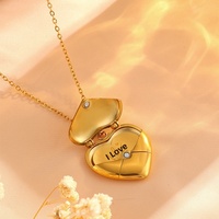 Pendentif Cœur Ouvertable QIUHAN avec Insert Photo et Gravure Personnalisée, Couleur Or Jaune, pour Femme, Collier Médaillon