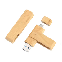 Clé USB 2 en 1 en bois, nouvelle, en promotion, USB 2.0/3.0, Type-C, Android OTG, avec logo personnalisé, 8 Go, 32 Go